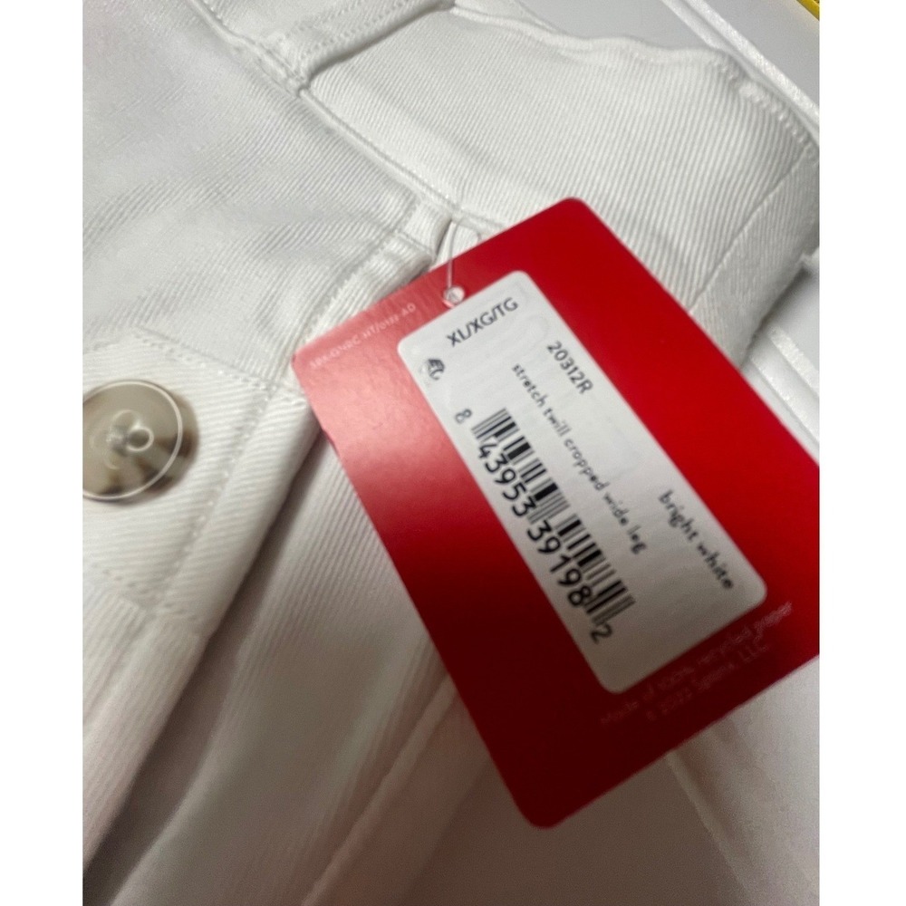 Spanx Stretch Twill Bright White Cropped Wide Leg Pants Women's XL - Picture 8 of 13